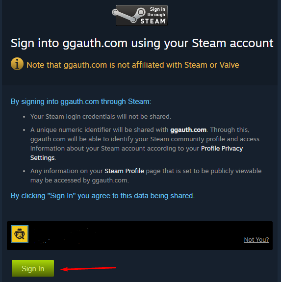 Krok 3 aktywacji kodu GGDrop